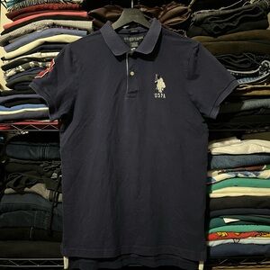 U.S. Polo Assn. Navy Short-Sleeve Polo with Embroidered Logo